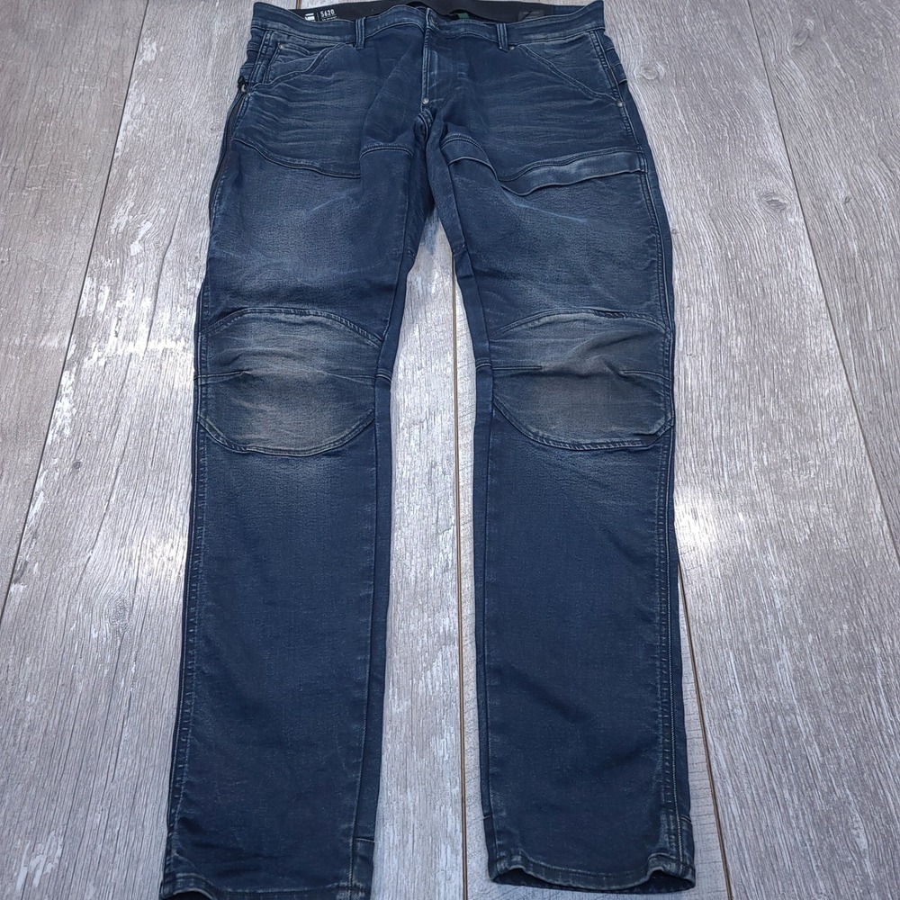 G-Star 5620 Flightsuit 3D Skinny Jeans Mens 38x34 Blue Moto Denim Pants